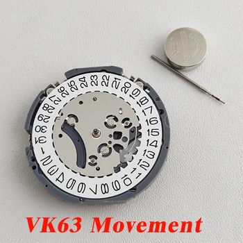 VK63 Pohyb Vysokú Presnosť Quartz Chronograf Hodinky Zápästie Pohyb Náhrada Za VK SÉRIE VK63-3 hodín pozície