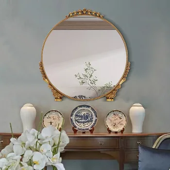 Vintage Dekoračné Zrkadlá Kúpeľňa Ozdoby Estetické Veľké Nálepky Zrkadlá Make-Up Specchio Da Parete Bytové Doplnky