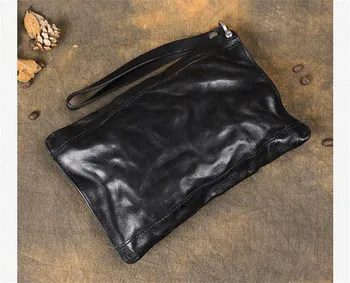 Vintage luxusné originálne kožené skladaný mužov spojka taška na bežné vonkajšie kvalitných prírodných skutočné cowhide multi-card mince kabelku