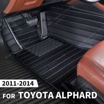 Vlastné Uhlíkových Vlákien štýl Podlahové Rohože Pre Toyota Alphard 2011 2012 2013 2014 Nohy Koberec Kryt Automobilových Interiérových Doplnkov