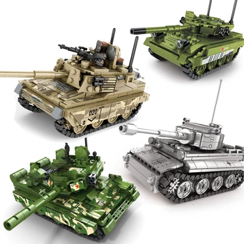 Vojenské M1A2 Nádrž Stavebné Bloky Sady Leopard Panther Bojový Tank Autá Nákladné vozidlá Armády Zbraň, Ťažký Tank Model Diy Zmontované Sady