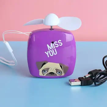 Vonku Malé USB Ventilátor, písací Stôl Karikatúra Psa Ručný Mini Ventilátor Osobné Tiché Chladenie Ventilátor Silné Prúdenie vzduchu Jednoduché Použitie