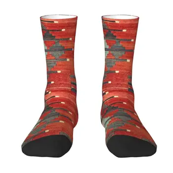 Vtipné Mužov Vinobranie, turecký Kilim Navaho Väzbe Aztec Textilné Šaty Unisex Ponožky Teplé Boho Etnických perzský Tribal Posádky Ponožky