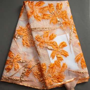 Vysoká Kvalita Afriky Brocade Čipky Textílie Francúzsky Nigérijský Žakárové Čipky Textílie 5 Metrov Pre Večerné Party Šitie Šiat A3402
