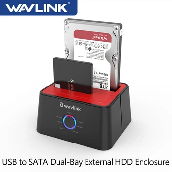 Wavlink Dual Bay Pevný Disk Dokovacej Stanice, USB 3.0 pre SATA I/II/III Externý Pevný Disk Kryt pre 2.5/3.5 palcový HDD/SSD UASP
