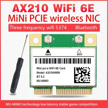 Wifi 6E AX210 Mini PCI-E Bezdrôtovej Sieťovej Karty WIFI6 Dual Band 2.4 G/5G Sieťová Karta Bluetooth 5.2 Sieťového Adaptéra Plastové