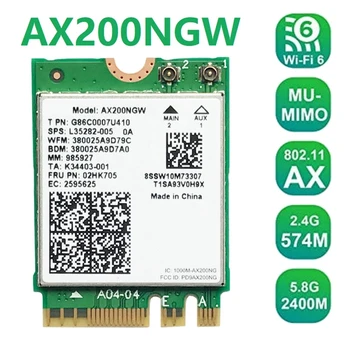 Wifi Bezdrôtové Karty Adaptéra AX200 AX200NGW M. 2 NGFF Bluetooth, Wifi 5.0 6 2.4 G/5G 802.11 Ac/Ax