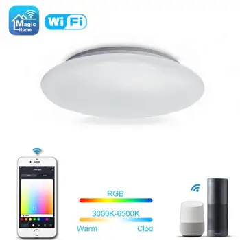 Wifi Smart Stropné svietidlo 28W RGB+SCS LED Okrúhle Stropné Svietidlo RGBCW Také APLIKÁCIE, Hlasové Ovládanie S Alexa Domovská stránka Google Domov