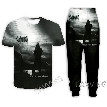 Windir Rock 3D Bežné Tlačené T-shirt + Jogging Nohavice nohavice Nohavice Vyhovovali Oblečenie Žien/ Mužov Sady pre Ženy/Muži