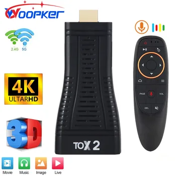 Woopker Tv Box Android 10 TOX2 TV Box HDR 2.4 G 5G Dual-Band WiFi, Bluetooth 4.0, 4K Media Player Network TV box
