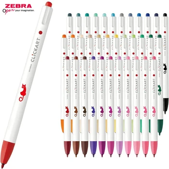 ZEBRA Clickart Značky Akvarel Pero Umelecké potreby kancelárske potreby posca 12-48Colors Push Zdvíhateľnej 0.6 mm Fineliner Farba Stylo