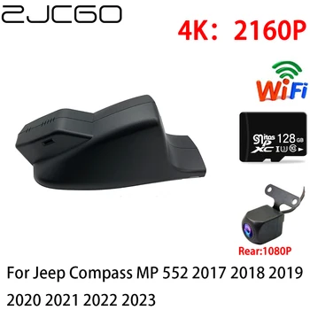 ZJCGO 2K 4K Auta DVR Dash Cam Wifi Predná Zadná Kamera 2 Objektívu 24h na Jeep Compass MP 552 2017 2018 2019 2020 2021 2022 2023