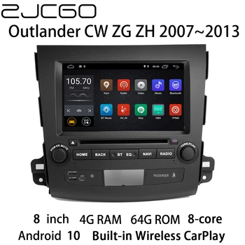 ZJCGO Auto Multimediálny Prehrávač Stereo GPS Rádiový Navigačný 8 Core Android 10 Obrazovky pre Mitsubishi Outlander CW ZG ZH 2007~2013