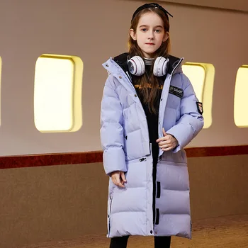 Zimné 2022 módne nový detí nadol bunda Dievča biela vrana rozšíriteľný teplý kabát Nepremokavé perinu kabát pre chlapcov 90%