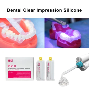 Zubné Jasné Ťažké Telo Silikónové Okrem Transparentné Dojem Materiál Obrovský VPS Zhermack Elite Transparentné Pre Použitie v Zubnom
