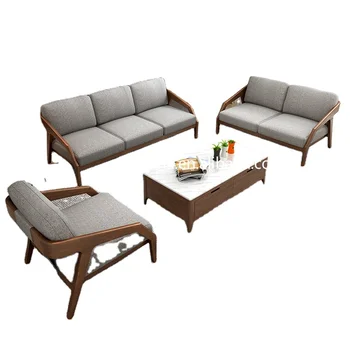 jednoduchý dizajn odolný nábytok do obývacej izby classic dreva gauč