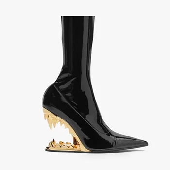 módny dizajn členková obuv pre ženy Európskej pop mikrovlákna čerpadlá sexy namieril prst na zips na koni topánky, ponožky, topánky na vysokom opätku