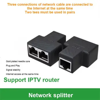na 2 Spôsoby, ako Ethernet RJ45 Žena Kábel Rozdeľovača Adaptér Konektor pre Router, PC, Notebook IP Kamera TV Box