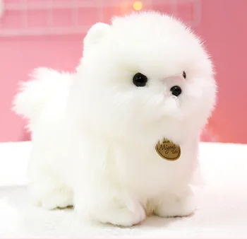roztomilé plyšové simulácia biely pes hračka vysokej kvality Pomeranian bábika deti