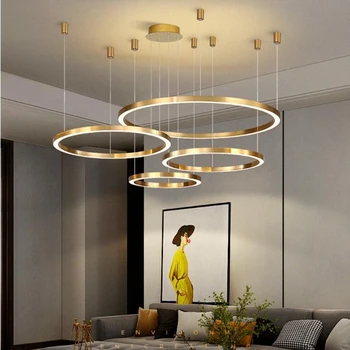 stropné svetlá obývacia izba kancelárska budova lobby krúžok luxusné moderné Severskej Kombinácii zavesiť lustre Domova prívesok lampy