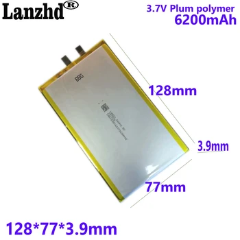 vysoké napätie 4.35 V polymer lithium batéria, 6200MAH čistý kobaltu Pre tablet LED svetlo batérie 3977128 128*77*3.9 mm