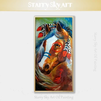 Čisto Ručne maľované Vysoko Kvalitné Živočíšne Umenie Koňa, olejomaľba na Plátne War Horse olejomaľba na Obývacia Izba Dekorácie