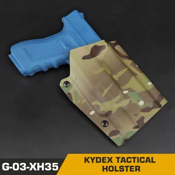 Ľahký Kydex Taktické zbrane Pištole Puzdro pre Glock 34 XH35 Baterka Závesu Pás Pás Puzdro na Lov Airsoftové Príslušenstvo