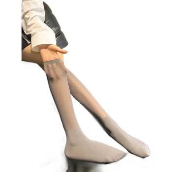 Šedá teľa ponožky detské tenké mierne transparentný vykostené podkolienok ponožky