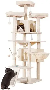 Mačka, Strom, 71 cm XL Veľké Cat Tower pre Vnútorné Mačky, Multi-Level Mačka Dom s 3 Čalúnená Bidlá, Veľké Scratcher, Útulný Kôš,