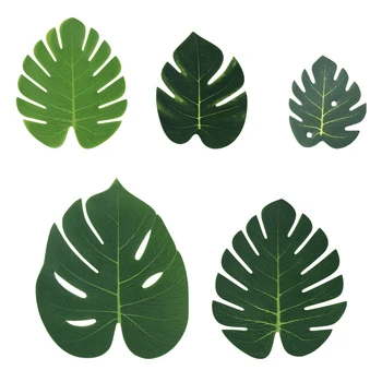 Tropické Palmových Listov V Lete Monstera Umelého Hodvábu Korytnačka Odchádza Domov Havajské Luau Pláži Svadobné Party Dekor Falošné Rastliny